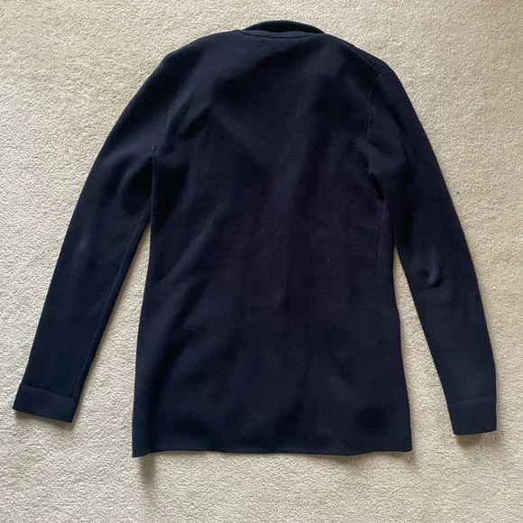 J Crew Sweater Knit Blazer Black 100% Cotton Button Front Black Size Small - Picture 2 of 8